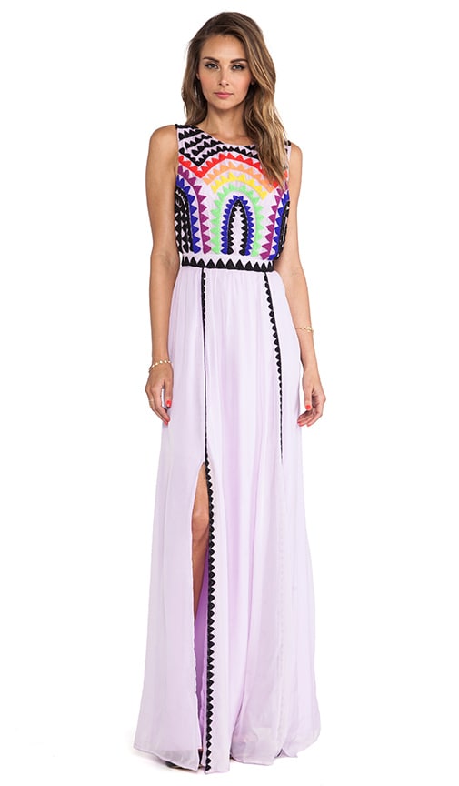 Rainbow Beaded Backless Gown