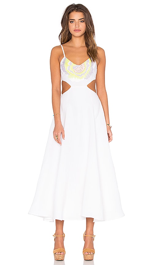 green emerald velvet dress Mara Hoffman // White & Green Linen Embroidered Maxi Dress  VSP Consignment