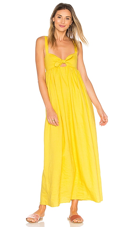 Mara Hoffman ROBE LONGUE AVEC LIEN A NOUER DEVANT en Yellow REVOLVE