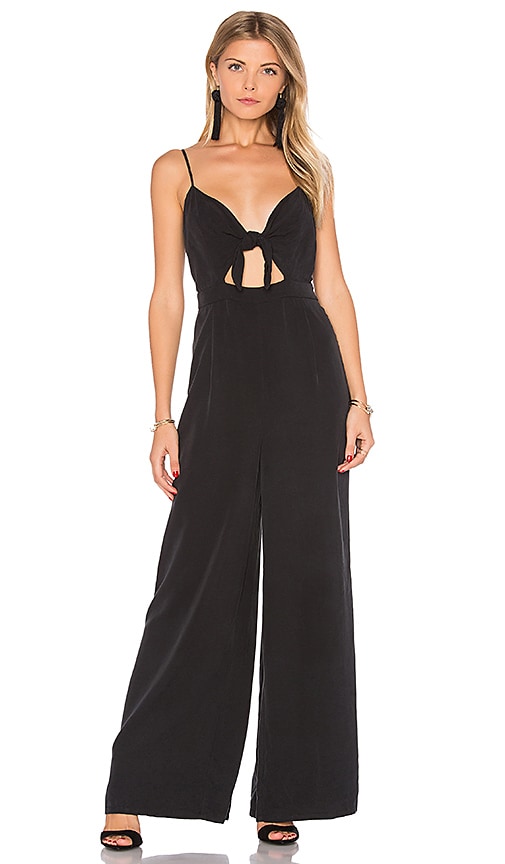 tie front black jumpsuit