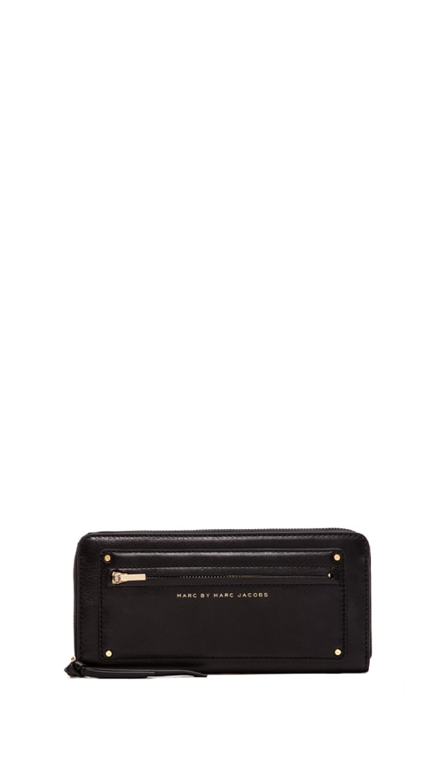 Military Leather Slim Zip Around Wallet