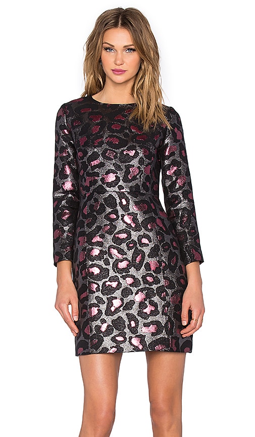 Leopard Lurex Shift Dress