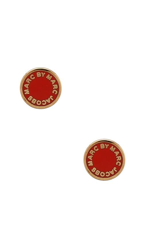 Classic Marc Enamel Logo Disc Studs om Blaze Red