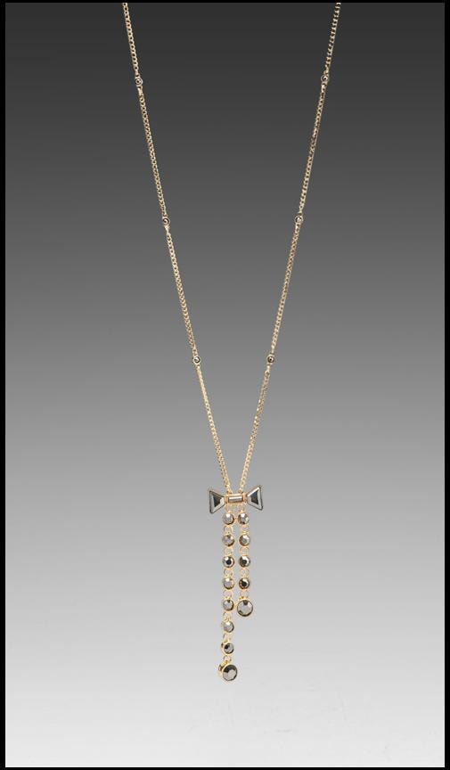 Polka Dot Bow Lariat Necklace