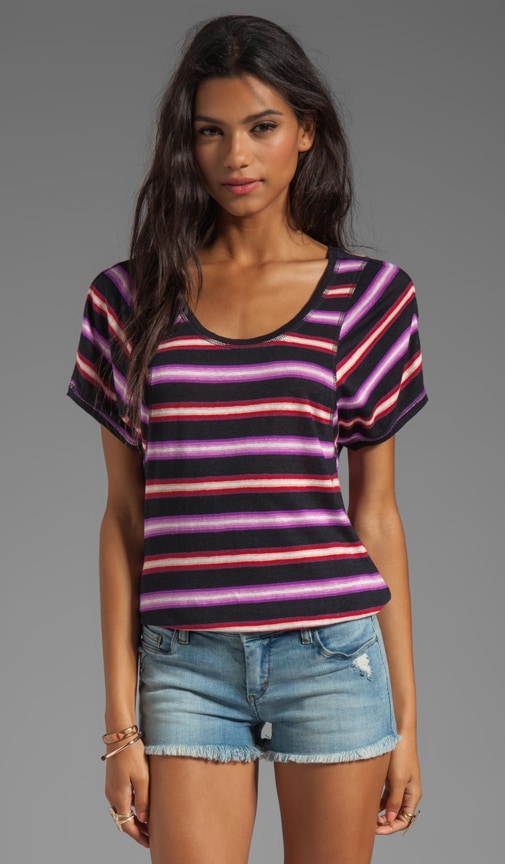 Light Stripe Jersey Short Sleeve Top