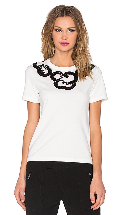 Marc Jacobs All-Over Embroidered Eyelet Collared Spring Shirt