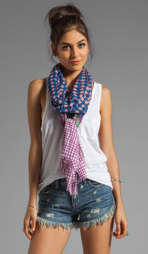 Printed Mix Check Scarf