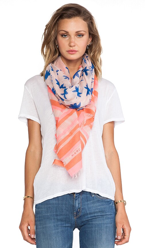 Palm Tree and Stripe Yarn Dye Scarf