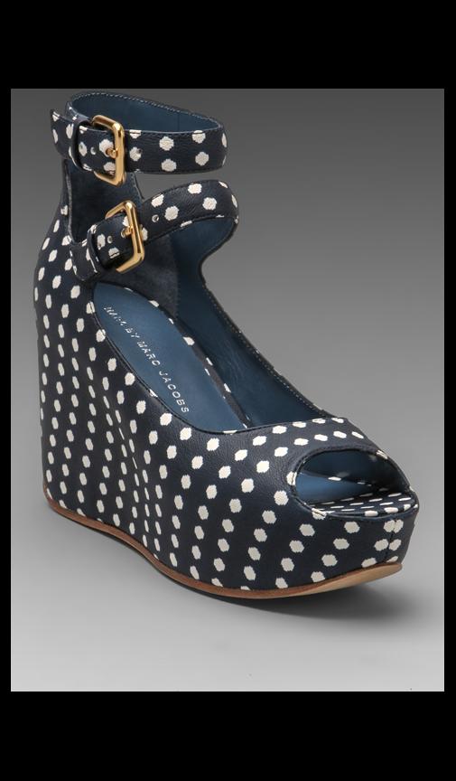 Concealed High Isabella Dot Print Half Calf Wedge