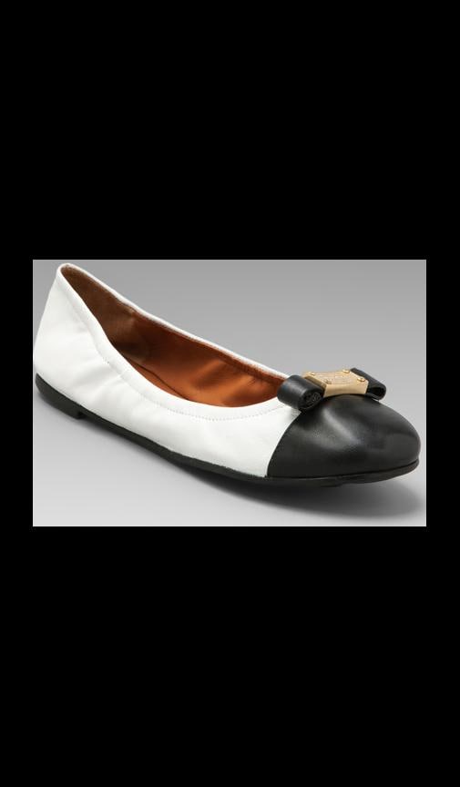 Tuxedo Logo Plaque Nappa Soft Ballerina Flat