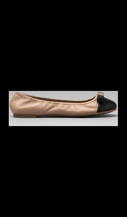 Core Nappa Lamb Tuxedo Logo Plaque Soft Ballerina Flat