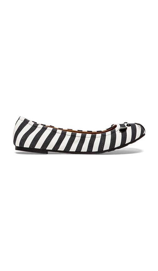 Striped Canvas Mouse Ballerina Flat