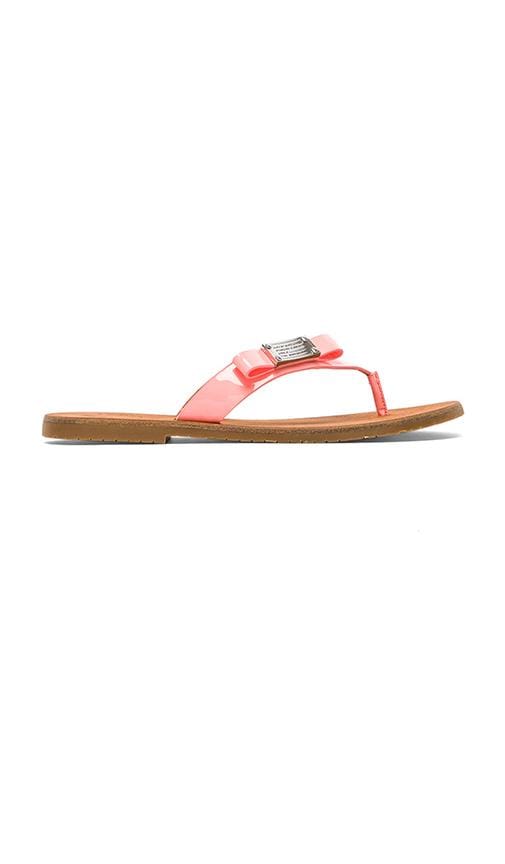 Tuxedo Logo Plaque Leather Flip Flop