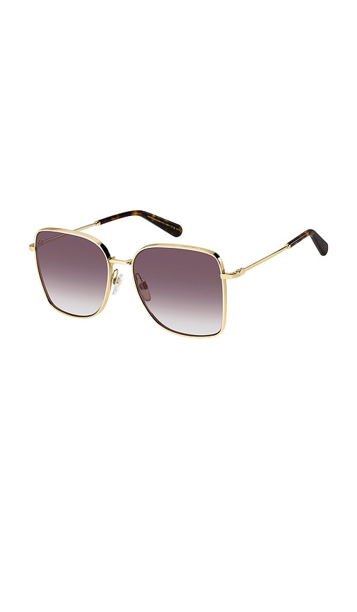 Marc Jacobs Marc 829s Metal Square Sunglasses In Gold Brown Havana & Burgundy