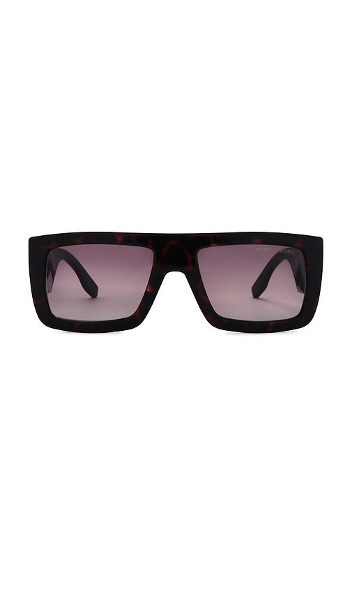 Shop Marc Jacobs Flat Top Sunglasses In Havana