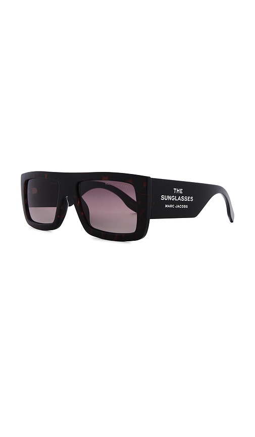 Shop Marc Jacobs Flat Top Sunglasses In Havana