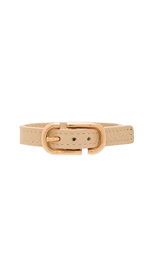 Marc Jacobs Icon Buckle Leather Bracelet In Antique Beige Revolve Icon Buckle Leather Bracelet Marc Jacobs