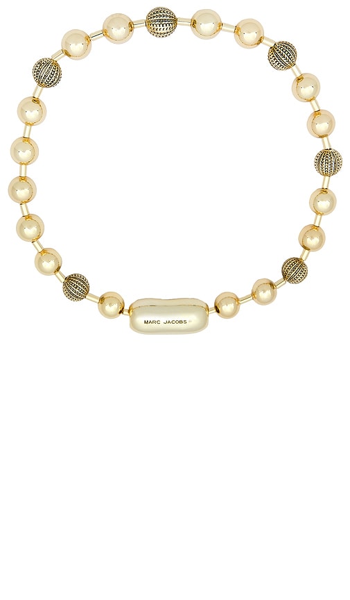 Marc Jacobs Monogram Ball Chain Necklace in Light Antique Gold