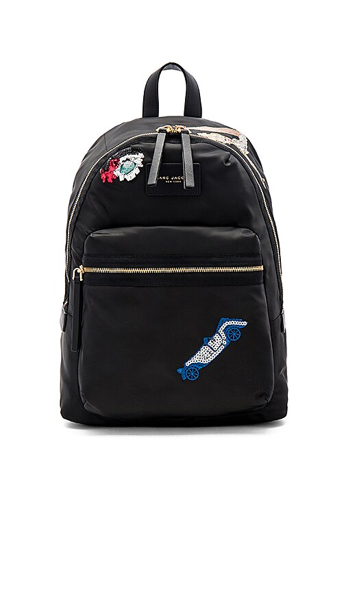 vintage collage 尼龙机车风双肩背包