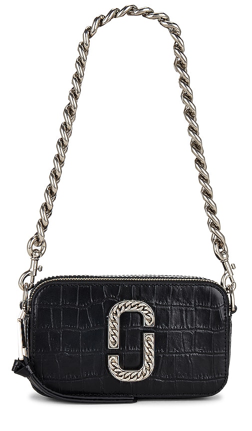 Marc Jacobs The Patent Leather Snapshot Bag in Black