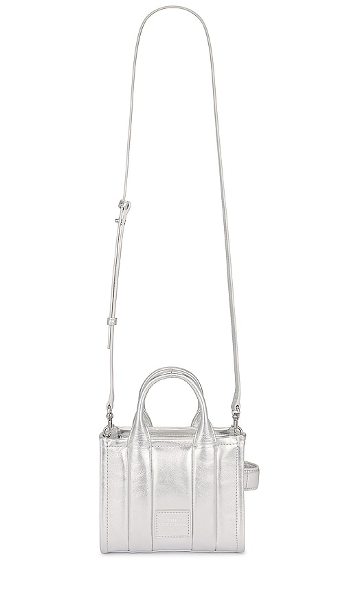 Marc Jacobs The Micro Tote In Metallic Silver