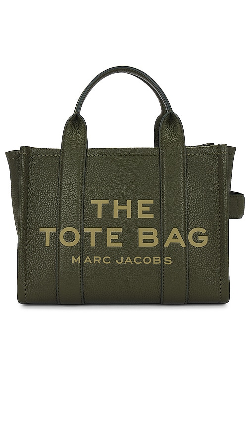 Shop Marc Jacobs The Leather Small Tote In Dark Green