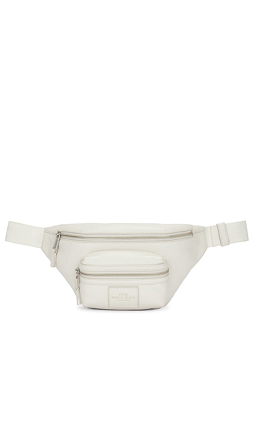 Shop Marc Jacobs The Leather Belt Bag In Cotton & Silver