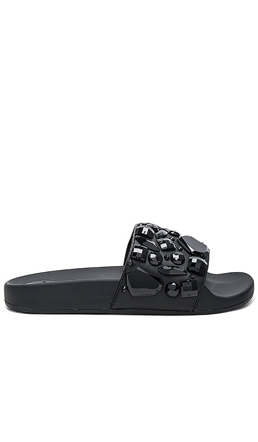 black embellished slides