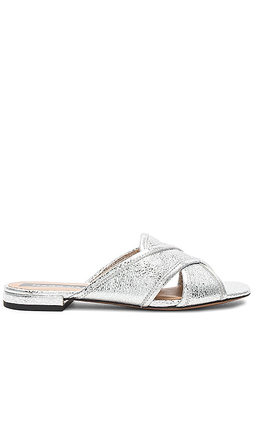 silver sandals flat