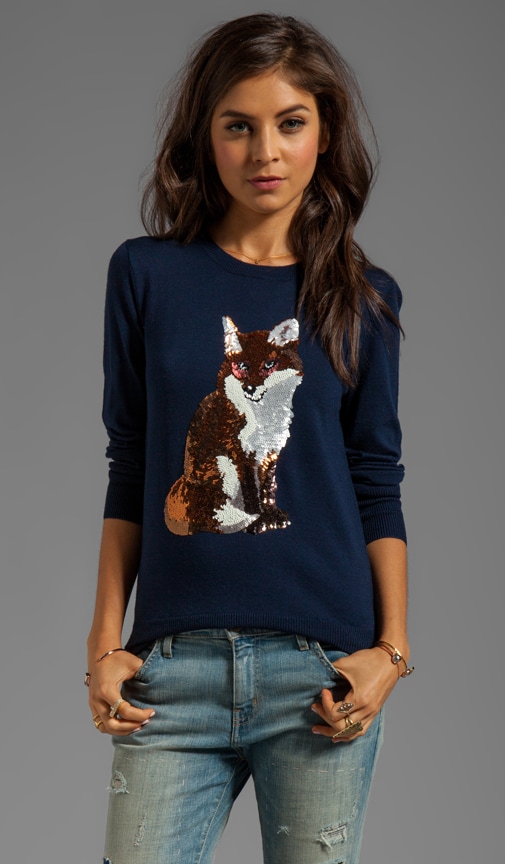 sequin fox jumper