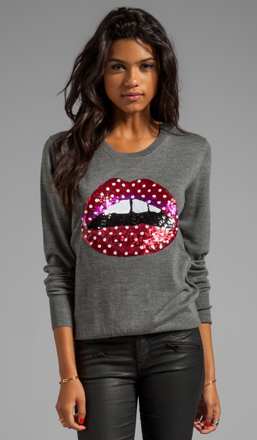 Red jumper sale with sequin lips