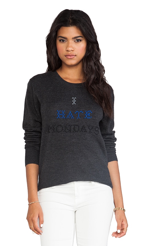 I Hate Mondays Cross Stitch Sweater