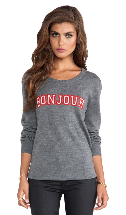 Bonjour/Au Revoir Intarsia Nat Pullover