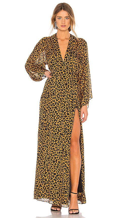 Long Sleeve Plunge Gown