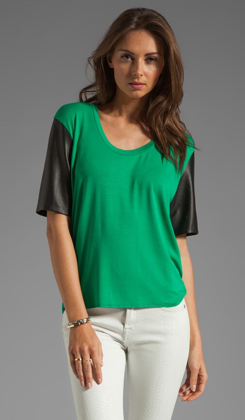 Leather Sleeve Tee