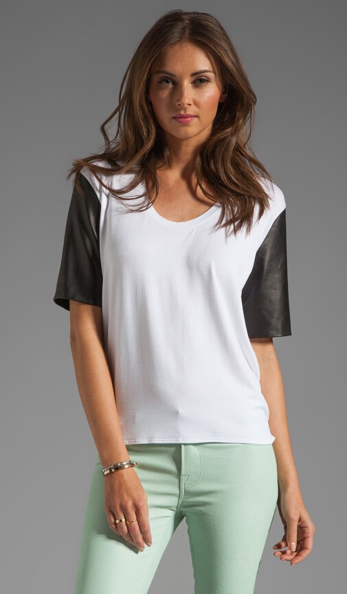 Leather Sleeve Tee