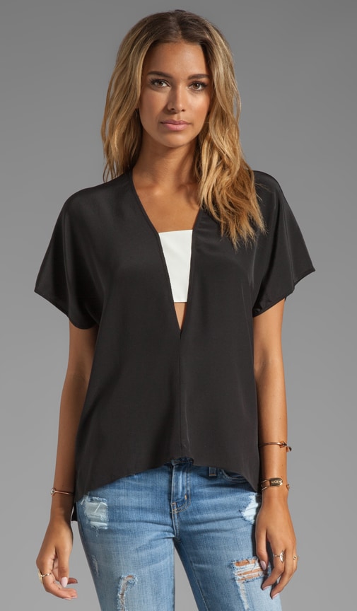 Contrast Inset V-Neck Top