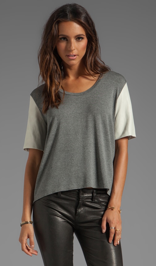 Leather Sleeve Tee
