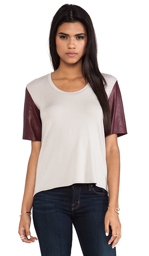 Leather Sleeve Tee