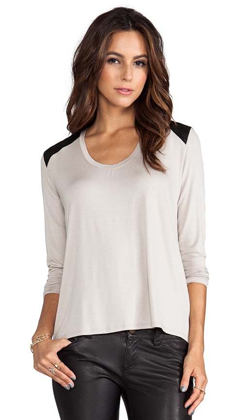 Leather Epaulette Top
