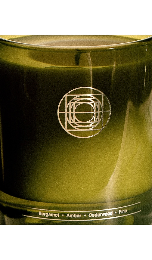 Mirror Water Sun Through Trees Candle In Green