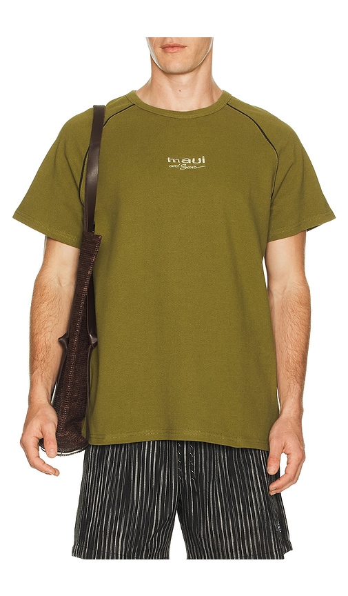 Maui and Sons Pique Front Short Sleeve Tee