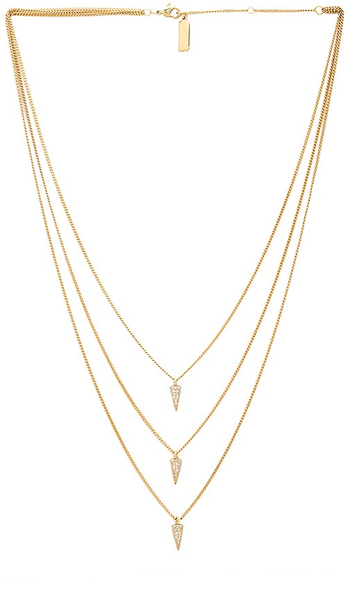 Triple Pave Triangle Necklace