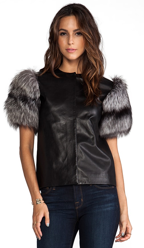 Silver Fox Fur Sleeve Top