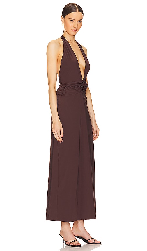 Shop Maygel Coronel Lirio Maxi Dress In Chocolate