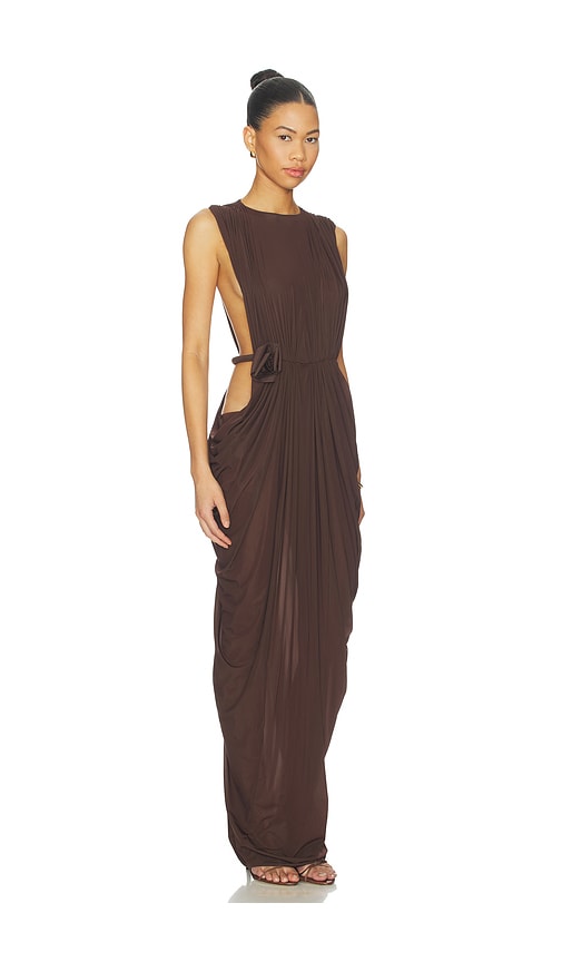 Maygel Coronel Baluarte Dress In Brown