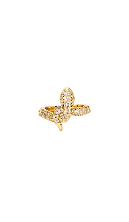 Pave Snake Ring in Metallic Gold. - size 8 (also in 6, 7)