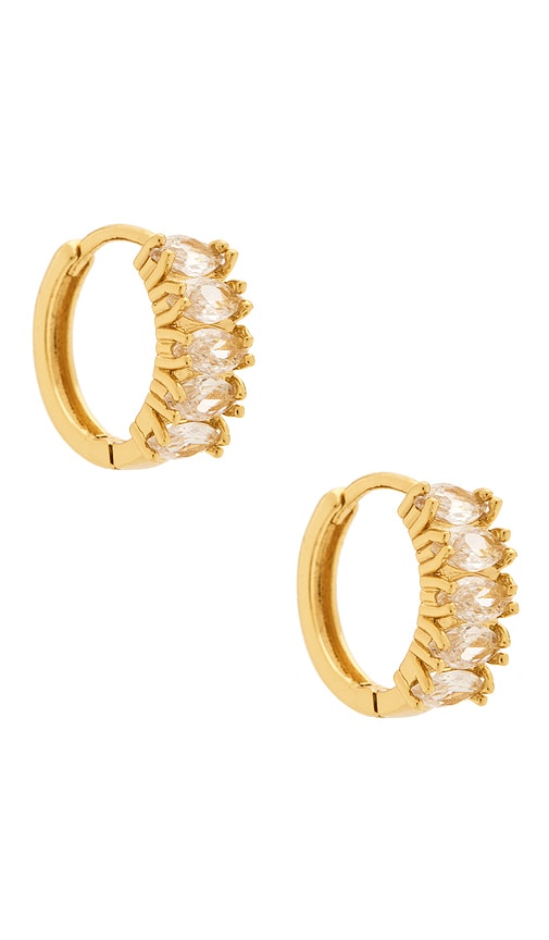 Baguette Hoops in Metallic Gold.