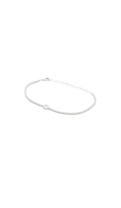 Mazin Jewels Pear Drop Tennis Bracelet in Metallic Silver 65$