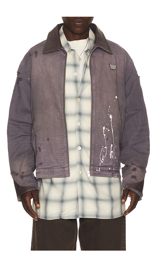Misbhv 1997 Paint Splatter Canvas Work Jacket In Gray